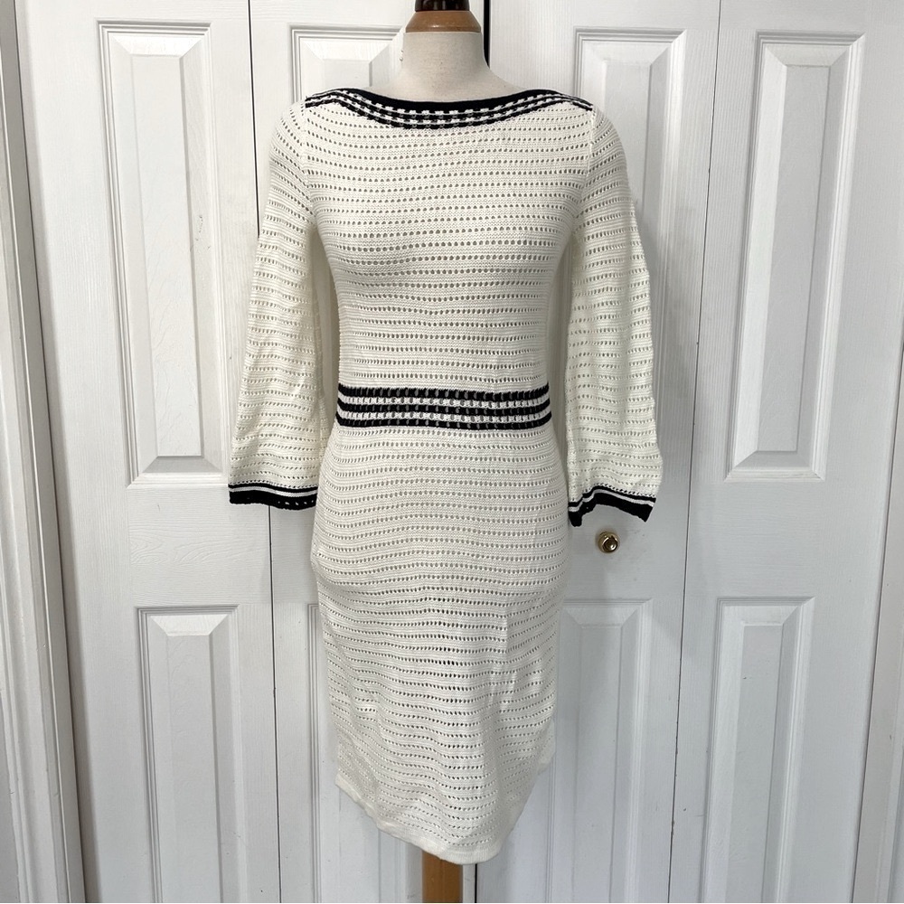 Gorgeous Boden Crochet White and Black Dress Size 2 - Picture 2 of 4
